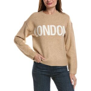 English Factory Womens  London Lettering Sweater, Brown